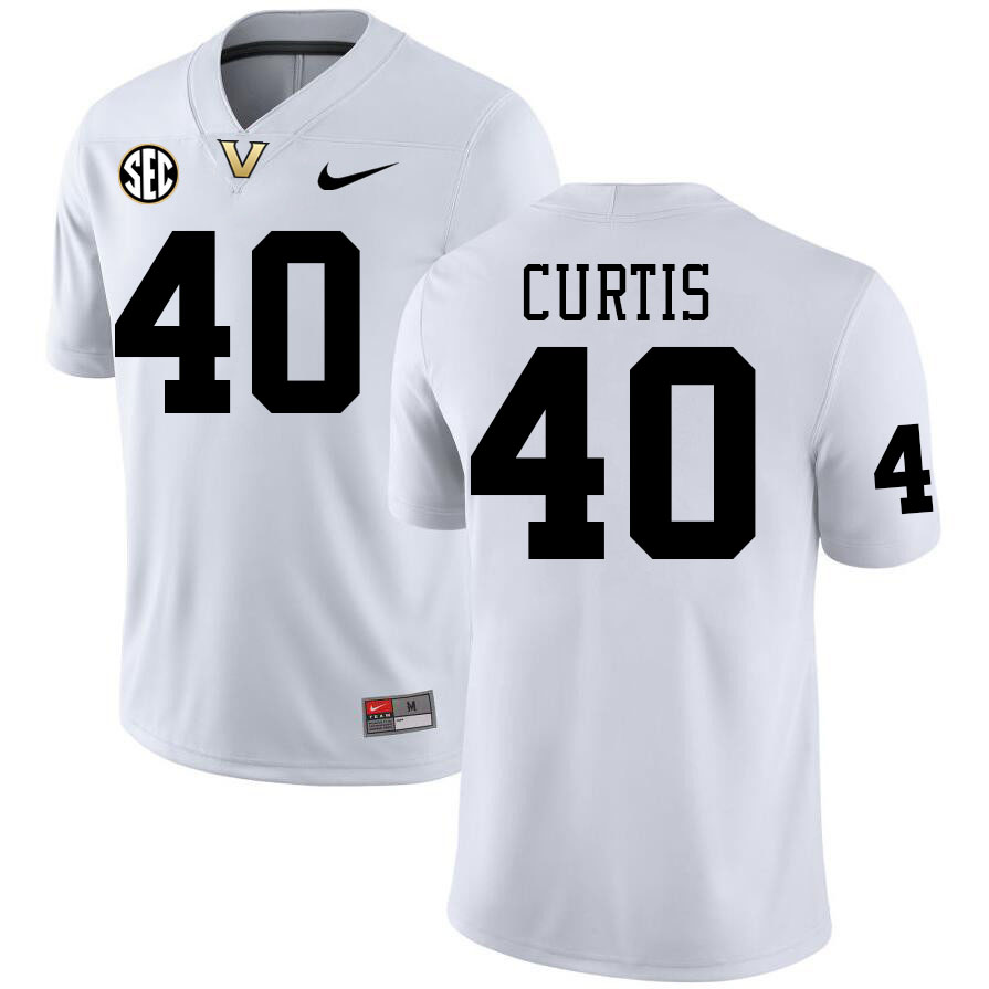 Vanderbilt Commodores #40 Jamison Curtis College Football Jerseys Stitched-White